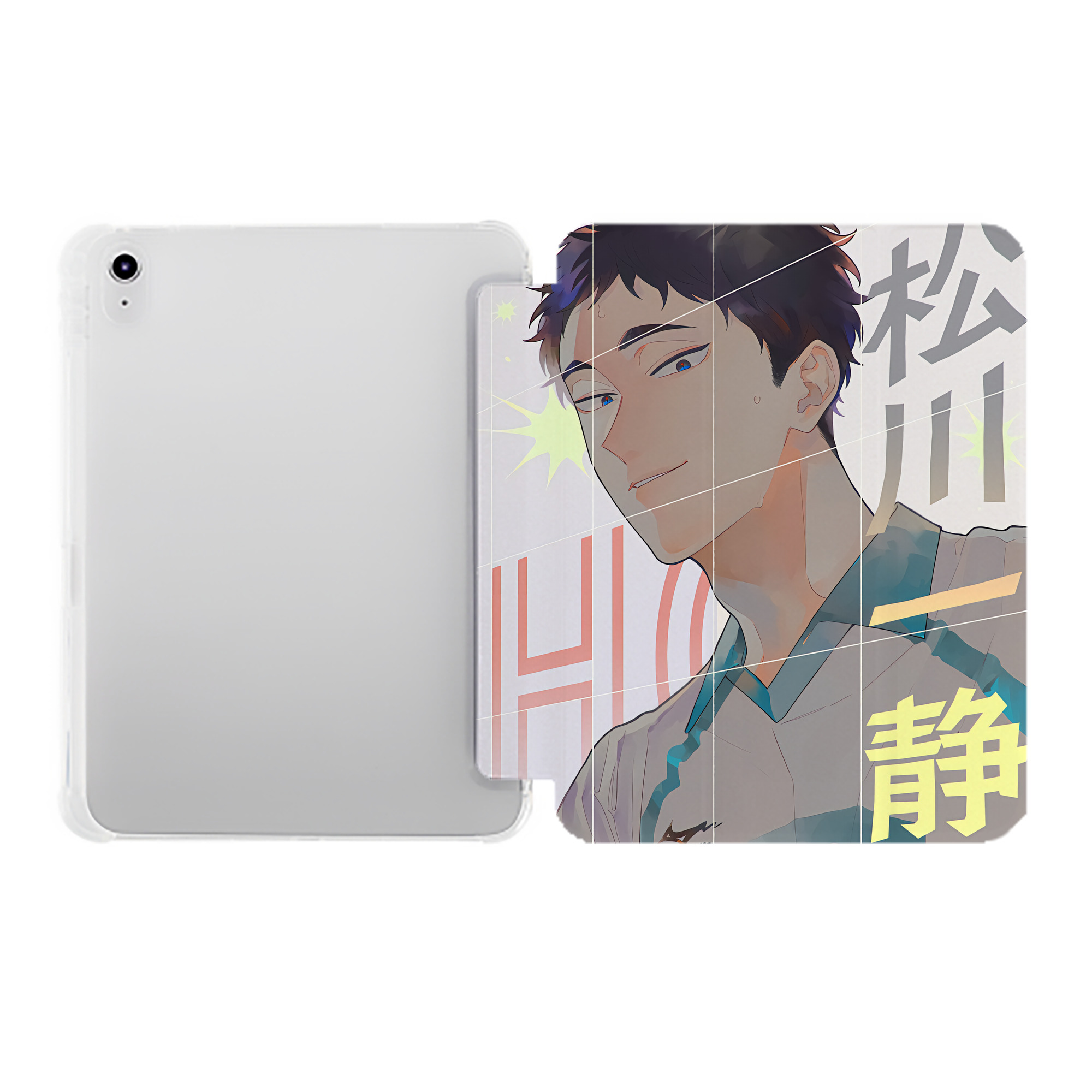 （画像用） ハイキュー!! Haikyu!! IPad ケース ペン収納付き 三つ折りスタンド PUレザー×シリコン 対応機種9.5/10.5/10.9インチ